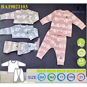 Bộ nỉ voi Bambola chất mềm đẹp cho bé trai, bé gái