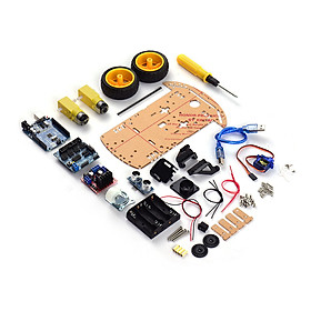 Smart Robot Car Assembly Kit Two Wheels Intelligent Obstacle Avoidance Tracking Wireless BT Remote Control Small Car - Multicolor