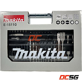 Bộ phụ kiện mũi khoan và vít 75 chi tiết makita e-15110 | dcsg