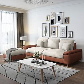 Sofa băng phòng khách BMSF05 Tundo phối màu hiện đại Tặng kèm đôn
