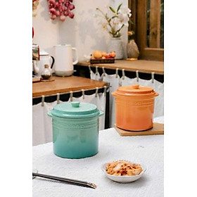 Hũ gốm sứ muối dưa cà Rainbow Kaiyo, 2L Hàng chính hãng