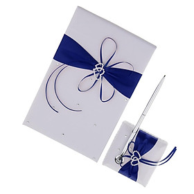 3pcs Set Satin Crystal Guest Book Pen and Pen Stand Wedding Reception