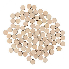 2x 100 Pieces Blank Wood Round Disc Discs for DIY Painting Drawing Craft Card