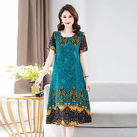 (HÀNG SẴN) Đầm Lụa Cotton Nguyên Chất Trung Niên Mềm Mát Mùa Hè VH83 - Hàng Quảng Châu Cao Cấp