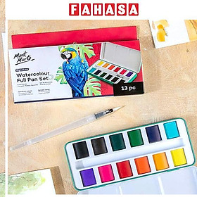 Màu Nước Viên Nén Kèm Cọ Vẽ - Hộp Thiếc - Mont Marte PMHS0108_V01 (13 Viên)