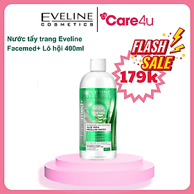[Deal 179k] Nước tẩy trang làm dịu mát da 3 trong 1 Eveline chiết xuất Lô hội Facemed 400ml