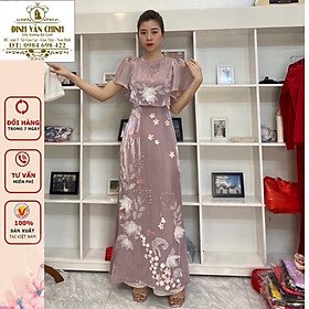 Áo dài tơ Voan Mỹ 4 tà cao cấp_MT001