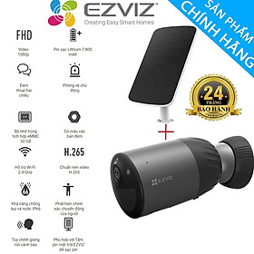 Mua Camera Wifi Ngoài Trời EZVIZ CS-BC1C Dùng Pin Tặng Kèm pin mặt trời CS-CMT-Solar  bộ nhớ trong 32G - hàng chính hãng