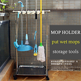 Mua Bộ Treo Cây Lau Nhà  Dụng Cụ Vệ Sinh Nhà Cửa Stainless Steel 5 Hanging Positions And 6 Hooks