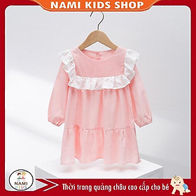Đầm dài tay bé gái phong cách vintage đáng yêu hàng QCCC