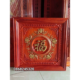 Mua Tranh ngũ phúc lâm môn bằng gỗ hương đỏ dát vàng điểm cao cấp kt 61×61×4cm