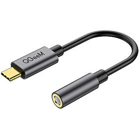 Cáp QGeeM chuyển đổi USB Type C sang 3.5mm Headphone jack, cáp USB C sang Aux Audio Dongle cho Samsung Galaxy S20, iPad Pro.v.v-Hàng chính hãng