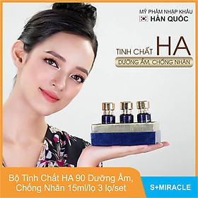 Bộ Tinh Chất HA 90 S+Miracle Dưỡng Ẩm, Chống Nhăn 15ml/lọ, Set/3 lọ 