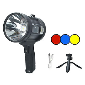 LED Handheld   Flashlight Solar Charging USB Charging Warning Light S