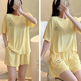 Bộ ngủ nữ mặc nhà quần đùi áo cộc tay cute dễ thương