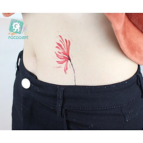 Hình xăm dán cao cấp 10x6cm hoa bỉ ngạn một bông RC-132