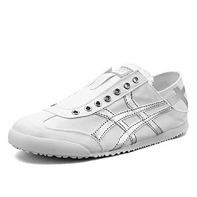 LCRTZKG Trắng Canvas Giày thông thường thoáng khí Hàn Quốc Men Couple Giày thoải mái ngoài trời