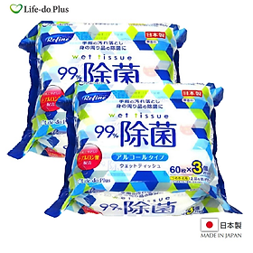 Combo 02 Khăn ướt khử trùng, không mùi Life-do.Plus - Made in Japan