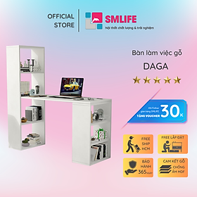 Mua Bàn liền hộc bằng gỗ thiết kế đẹp SMLIFE Daga