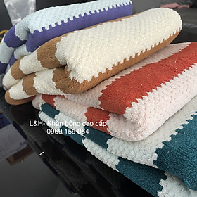 Mua Khăn mặt lông cừu  Kẻ thẳng- hạt gạo  KT 30x50cm