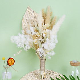 Dried Pampas Grass Floral Arrangement for Vase Palm Leaves for Party Office
