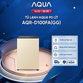 [SẢN PHẨM MỚI 2025] Tủ lạnh Aqua 90 lít AQR-D100FA(GG) - Màu be - Freeship toàn quốc - Có hỗ trợ đổi sang hồng - Hàng chính hãng