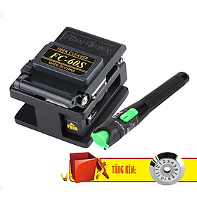 Mua Bộ Sản Phẩm Thiết Bị Quang Bao Gồm: Dao Cắt Quang FC-60S + Bút Soi Quang 20KM Tặng Sản Phẩm Lưỡi Dao Cắt Quang
