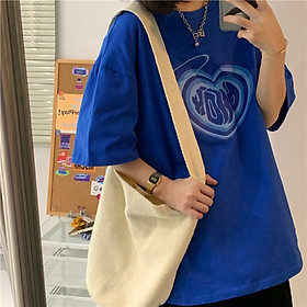 Áo thun ngắn tay nam nữ in họa tiết hình trái tim dễ thương cá tính cute