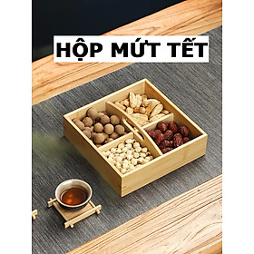 Mua Hộp Mứt Tết Chất Liệu Gỗ  Khay Đựng Bánh Kẹo  Các Loại Hạt Hướng Dương  Nhiều Ngăn Đựng Riêng Biệt