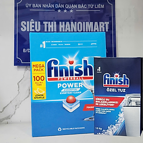 combo viên rửa bát finish 110 viên + muối rửa bát finish 1,5kg dùng cho máy rửa bát