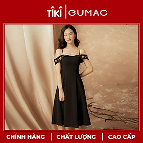 Đầm Nữ Bẹt Vai Thêu Hoa Gumac MSV12986