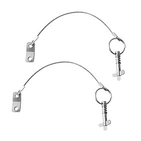 2 Pieces Stainless Steel Quick Release Pin Lanyard for Boat Top Deck Hinge