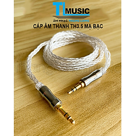 Cáp Âm Thanh – Dây Tín Hiệu Âm Thanh 2 Đầu 3.5 MM Mạ Bạc Bện Thừng Dài 1M