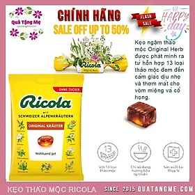 Kẹo ngậm đau họng Ricola Shweizer Krauterzucker tạo cảm giác dịu nhẹ và thơm mát miệng và cổ họng - QuaTangMe Extaste