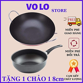 Mua Chảo chống dính 2 quai 24cm tặng ngay chảo 1 quai 18cm siêu chống dính