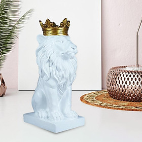 Nordic Style Lion Statue Resin Craft Sculpture for Cabinet Bookshelf Decoration