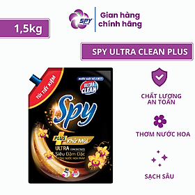 Túi Nước giặt xả  PSY Ultra Clean Plus 1,5 kg dòng 2 trong 1 khử mùi hôi Sạch sâu, Thơm lâu, Diệt khuẩn