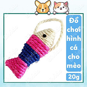 Đồ chơi cào móng hình cá cho mèo chất liệu cói sisal 20g - Bivido