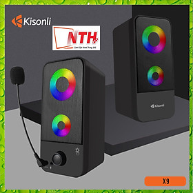 Loa 2.0 Kisonli X9 Black LED-HÀNG CHÍNH HÃNG 