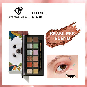 Bảng Phấn Mắt Perfect Diary 12 Màu 14g Hiệu Ứng Ánh Kim Mịn Kèm Cọ Trang Điểm