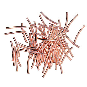 50pcs Bend Tube Beads Loose Spacer Beads Copper Jewelry Findings 20x2mm Golden