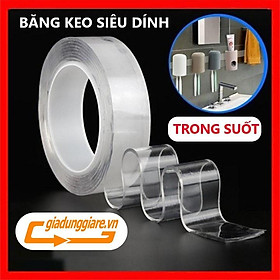 Băng keo siêu dính 2 mặt (Dài 3m, rộng 3cm) cuộn keo dán dính cường lực dùng đa năng trên mọi bề mặt - giadunggiare.vn