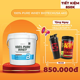 Sữa Tăng Cơ 100% Pure Whey BiotechUSA Thùng 4Kg - Nhiều Vị Thơm Ngon