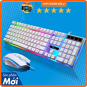 Mua Combo Bàn Phím Kèm Chuột Máy Tính  Bàn Phím Giả Cơ Có LED 7 Màu