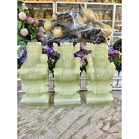 Bộ tượng Tam Đa Phúc Lộc Thọ đá ngọc Onyx - Cao 20 cm