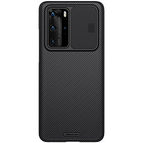 Ốp lưng PC vân sần không bám vân tay, có lắp bảo vệ cụm camera cho Huawei P40 Pro Nillkin Camshield Case- Hàng chính hãng.