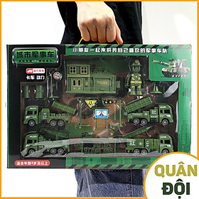 Bộ xe đồ chơi công trình trẻ em mô hình cho bé trai Cần cẩu, Xe Ben, Xe Tải, Trộn bê tông MySun