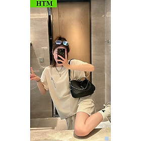 Set Đồ Bộ Mùa Hè Thể Thao  Mặc Nhà Đi Chơi Form Rộng Cổ Tròn Chất Vải Thoáng Mát Mềm Mịn Hot Trend  Bao Ngầu HTM FASHION - Be