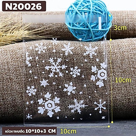 Mua Túi Đựng Bánh Quy Kẹo Trong Suốt Keo Dán Phong Cách Giáng Sinh Noel Bông Tuyết SET 100 Túi