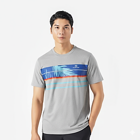 Áo thun nam cổ tròn, phối hoạ tiết lá cây in ngang trước ngực, chất liệu thoáng mát - FORMEN SHOP - FMPS163